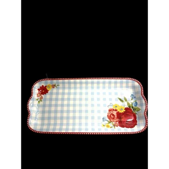 Pioneer Woman Sweet Rose Narrow Platter 14x7 Serving Tray - Picture 1 of 10